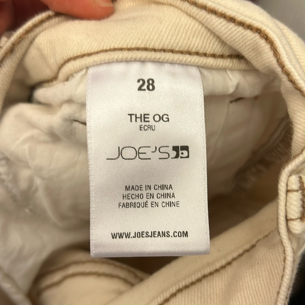 Joe’s The OG Ecru Jeans size 28